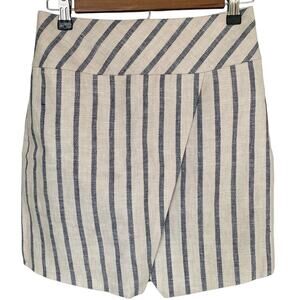 J.Crew Skirt Women's Size 000 Linen Faux Wrap Light Academia Back Exposed Zip